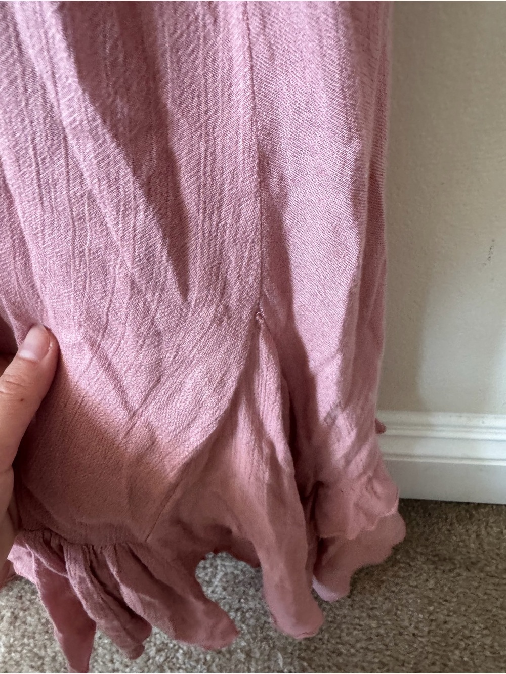 Free People One Blush Pink Lace-Trim Maxi Dress - Picture 8 of 10